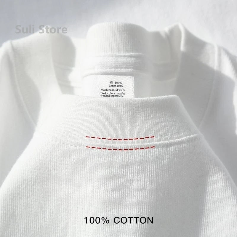 T-shirts unisexes 100 % coton 450 g de haute qualité T-shirts blancs T-shirt vierge d’été pour homme T-shirts pour homme