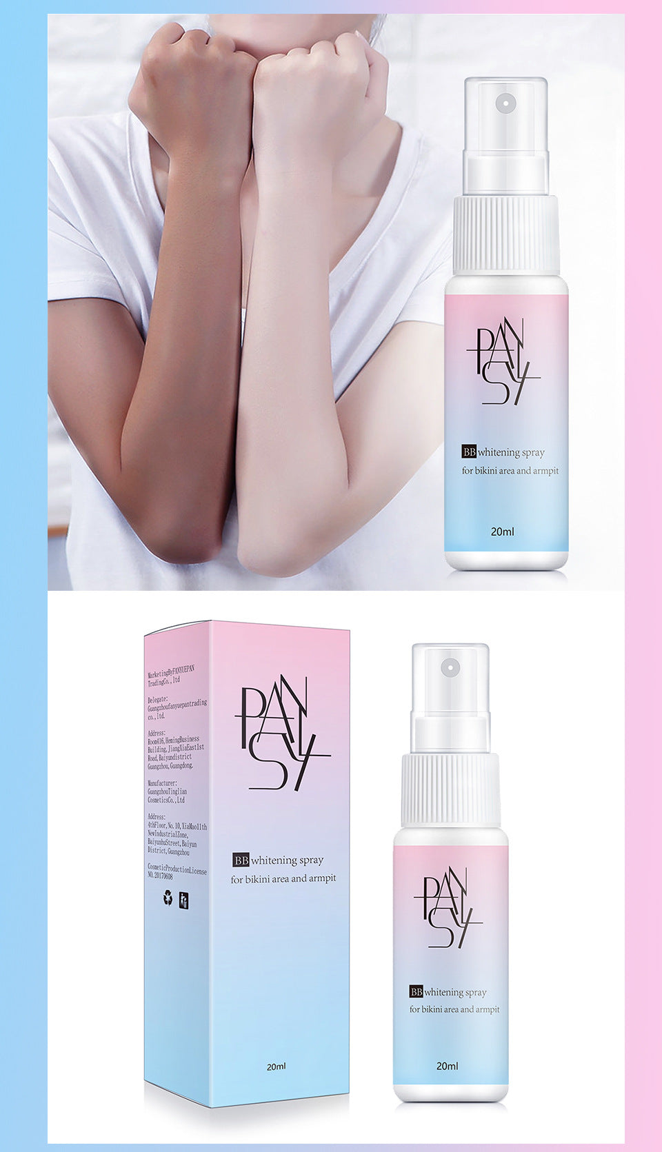 Spray anti-cernes pour le visage 20 ml, crème BB blanchissante isolante, beauté hydratante, fond de teint éclaircissant longue tenue, cosmétiques en gros
