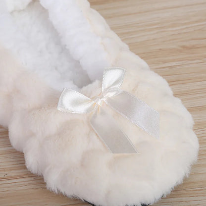 Pantoufles d’intérieur floues pour femmes, hiver, fourrure chaude en peluche, antidérapantes avec adhérence, chaussures d’intérieur moelleuses et confortables pour femmes paresseuses, oreilles de souris, chaussures de