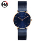 Montre pour femme HANNAH MARTIN en acier inoxydable de qualité, mouvement à quartz japonais, étanche, 36 mm, entièrement or rose, idéale pour le dropshipping.