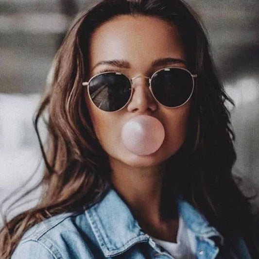 Lunettes de soleil rondes métalliques petites pour femme, vintage, de marque, pour voyage, classiques, lunettes de soleil mode rétro pour femme