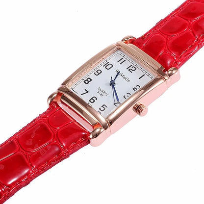 Nouvelles montres pour femmes, montres-bracelets carrées en or rose, montres de mode en cuir de marque, montre à quartz pour femme, horloge, montre femme