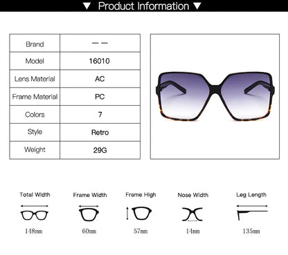 Lunettes de soleil oversize pour femme, dégradées, en plastique, de marque créateur, lunettes de soleil féminines UV400