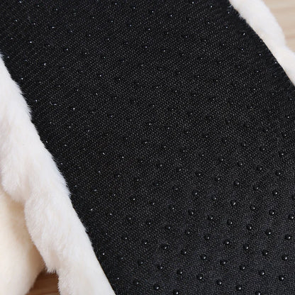 Pantoufles d’intérieur floues pour femmes, hiver, fourrure chaude en peluche, antidérapantes avec adhérence, chaussures d’intérieur moelleuses et confortables pour femmes paresseuses, oreilles de souris, chaussures de