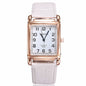 Nouvelles montres pour femmes, montres-bracelets carrées en or rose, montres de mode en cuir de marque, montre à quartz pour femme, horloge, montre femme