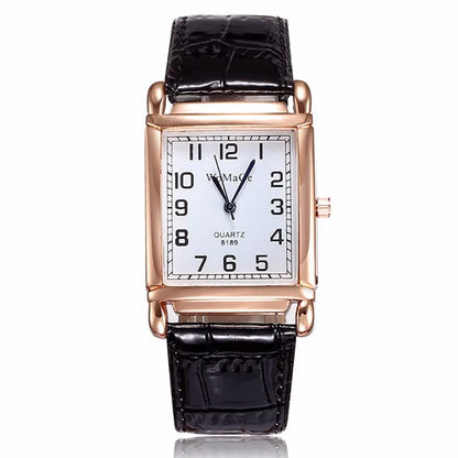 Nouvelles montres pour femmes, montres-bracelets carrées en or rose, montres de mode en cuir de marque, montre à quartz pour femme, horloge, montre femme