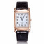 Nouvelles montres pour femmes, montres-bracelets carrées en or rose, montres de mode en cuir de marque, montre à quartz pour femme, horloge, montre femme