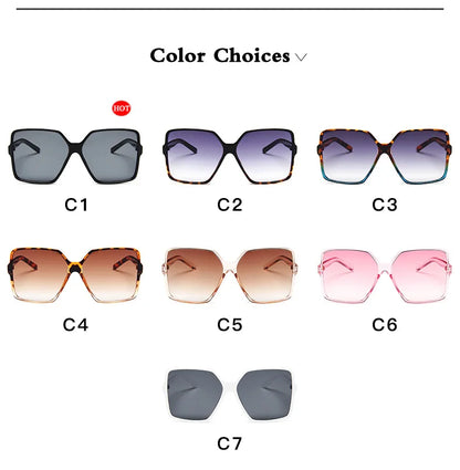 Lunettes de soleil oversize pour femme, dégradées, en plastique, de marque créateur, lunettes de soleil féminines UV400