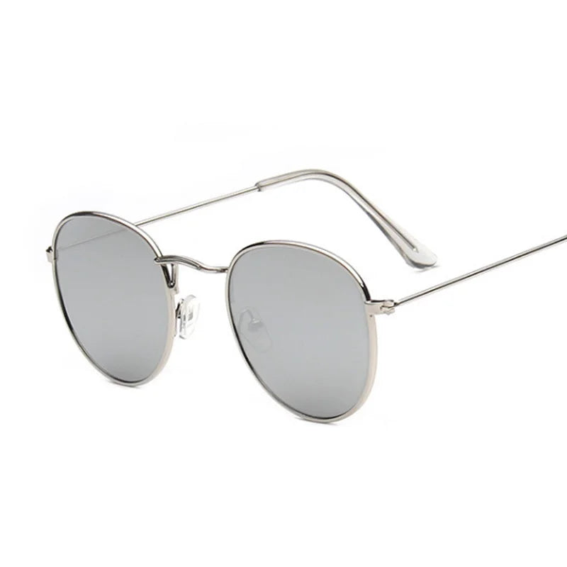 Lunettes de soleil rondes métalliques petites pour femme, vintage, de marque, pour voyage, classiques, lunettes de soleil mode rétro pour femme