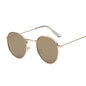 Lunettes de soleil rondes métalliques petites pour femme, vintage, de marque, pour voyage, classiques, lunettes de soleil mode rétro pour femme