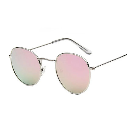 Lunettes de soleil rondes métalliques petites pour femme, vintage, de marque, pour voyage, classiques, lunettes de soleil mode rétro pour femme