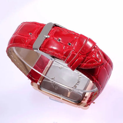 Nouvelles montres pour femmes, montres-bracelets carrées en or rose, montres de mode en cuir de marque, montre à quartz pour femme, horloge, montre femme