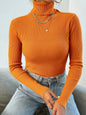 Pull femme automne-hiver 2026 à manches longues en maille, col roulé rabattable côtelé, doux et chaud, jumper pullover vêtements pour femme