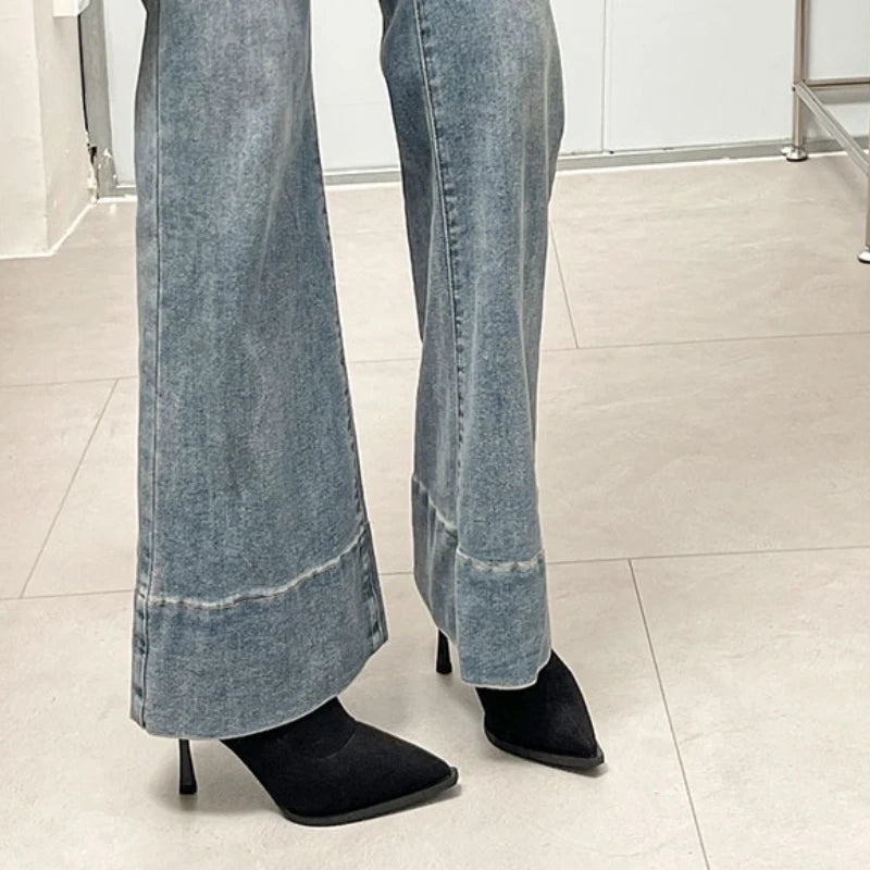 Bottines à talons hauts pour femmes à bout pointu, chaussures élégantes et tendance pour danse et soirées, bottines courtes slim extensibles pour femmes, automne-hiver