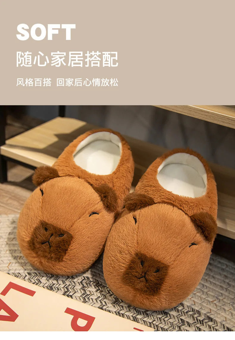 Pantoufles hamster câlines et mignonnes pour femmes, hiver automne, en peluche chaude, chaussures nuage pour chambre, pantoufles familiales pour femme, pantoufles animaux kawaii