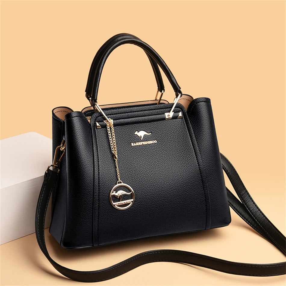 Sac bandoulière de luxe pour femme 2024, designer à 3 couches, grand sac à main en cuir à grande capacité pour femme, sac shopper de marque, sac fourre-tout messager.