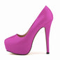 LOSLANDIFEN Escarpins à talons hauts pour femmes 14 cm, bout rond, stilettos, talons femme sexy, chaussures de mariage rouges pour dames, talons plateforme noirs