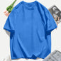 T-shirt femme Y2K 100 % coton, t-shirt décontracté de couleur unie, col rond, hauts d’été pour femmes, mode oversize, sportswear féminin tendance.