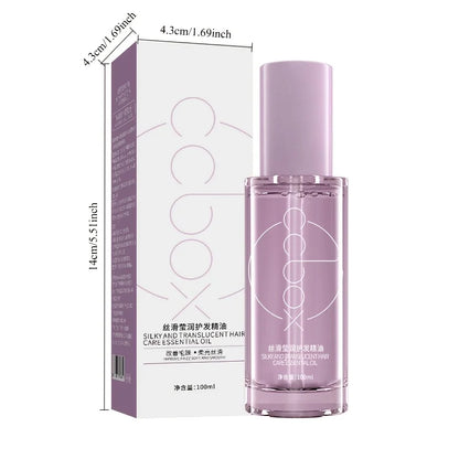 Huile essentielle de soin capillaire 100 ml, pour cheveux secs, parfum longue durée et huile lissante, idéale pour les petites amies et les mères pendant les fêtes.