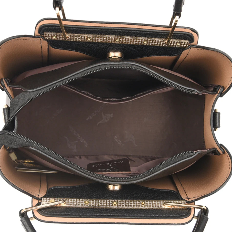 Sac bandoulière de luxe pour femme 2024, designer à 3 couches, grand sac à main en cuir à grande capacité pour femme, sac shopper de marque, sac fourre-tout messager.