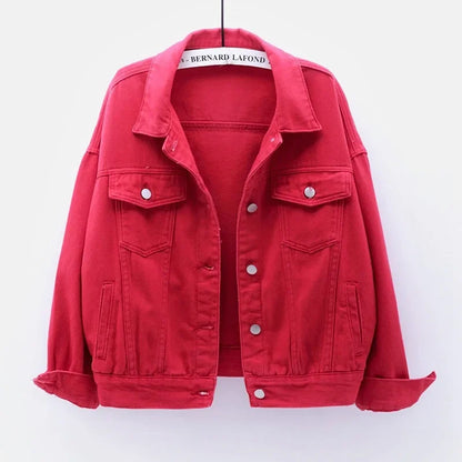 Veste en jean classique pour femmes Jeans 2023 vestes en jean boyfriend pour femmes manteau oversize ample veste femme violet blanc jaune femme