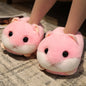 Pantoufles hamster câlines et mignonnes pour femmes, hiver automne, en peluche chaude, chaussures nuage pour chambre, pantoufles familiales pour femme, pantoufles animaux kawaii