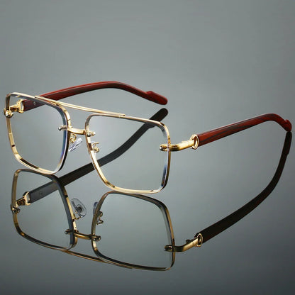 KAMMPT Fashion Lunettes de soleil rétro carrées en métal pour femme, design original de marque, lunettes de conduite nouvelles à double pont style pilote