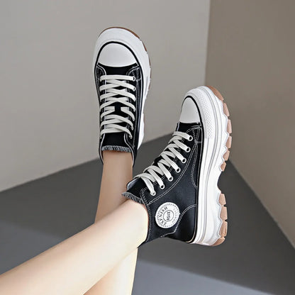 Chaussures en toile pour femmes 2024, baskets décontractées à plateforme avec étoiles, chaussures de sport et de course en toile, chaussures de tennis, baskets de marche d’extérieur.