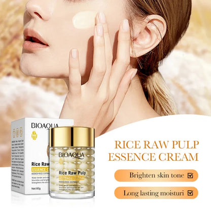 Crème essence hydratante profonde au riz BIOAOUA, crème visage éclaircissante et hydratante, crème raffermissante et rajeunissante, soin de la peau pour femmes