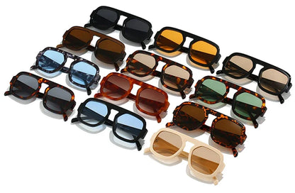 JNPCXI Lunettes de soleil carrées rétro pour femmes, design de marque tendance, verres dégradés UV400, lunettes de soleil punk pour hommes