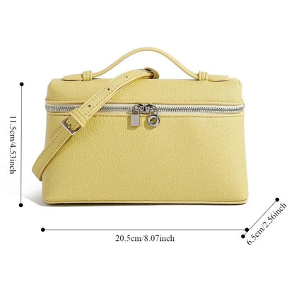 Sac à bandoulière en grain de litchi au style haut de gamme et de niche, mode simple, type boîte à lunch pour femme, exquis mini sac à main porté main et en bandoulière