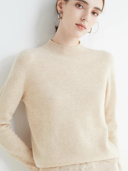 AOSSVIAO 2026 Automne Hiver pull à col montant factice uni pour femmes, pull en maille décontracté pour femmes, vêtements féminins basiques, hauts doux de base