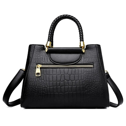 Sac à main élégant à poignée tressée pour femmes, sac à poignée supérieure en cuir de haute qualité, sac bandoulière et porté épaule pour dames, cabas décontracté de qualité