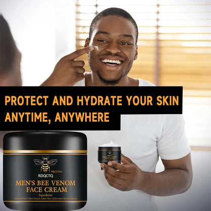 Crème visage anti-rides au venin d’abeille pour hommes RDQCTQ, raffermissante et liftante, anti-âge, atténue les ridules, hydratante, soin de la peau