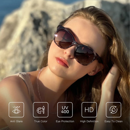 Lunettes de soleil polarisées œil de chat ZENOTTIC Fashion pour femmes - Lunettes de soleil surdimensionnées avec protection UV400, style rétro et design créateur
