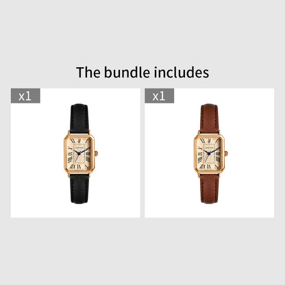 Montre-bracelet décontractée rétro à affichage numérique, cadran carré, bracelet en cuir, montre à quartz tendance pour femme, idée cadeau