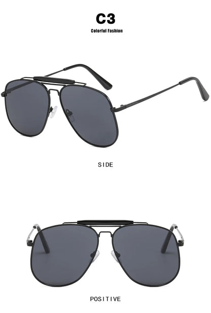Nouvelles lunettes de soleil aviateur classiques en métal à la mode pour femmes et hommes, design vintage de marque, lunettes de soleil pour extérieur, voyage et conduite, protection UV400, lunettes