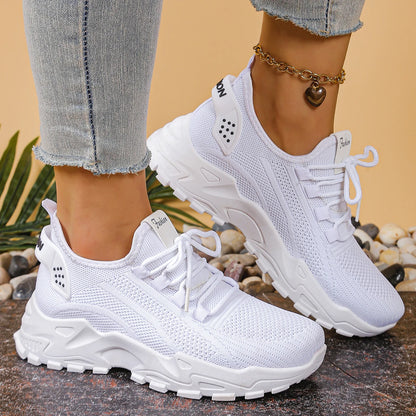 Chaussures de sport décontractées pour femmes avec maille respirante et semelles souples, chaussures de sport polyvalentes