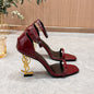 Sandales à talons hauts à bout ouvert, sexy, avec bride unique, couleur rouge vin, personnalité élégante, nouveau style d’été, sandales élégantes pour femmes