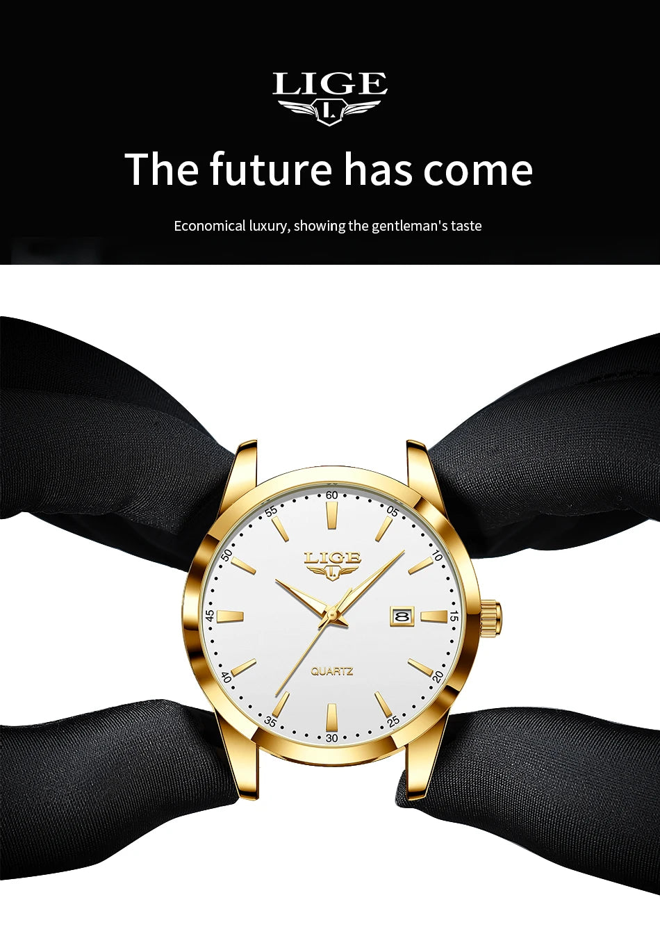 Montre Homme LIGE Nouvelle Montre de Luxe en Cuir Marron pour Homme, Montre Homme Mode Business, Montre Sport d’Extérieur Étanche à Quartz pour Homme