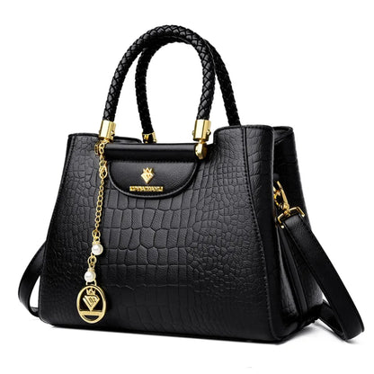 Sac à main élégant à poignée tressée pour femmes, sac à poignée supérieure en cuir de haute qualité, sac bandoulière et porté épaule pour dames, cabas décontracté de qualité