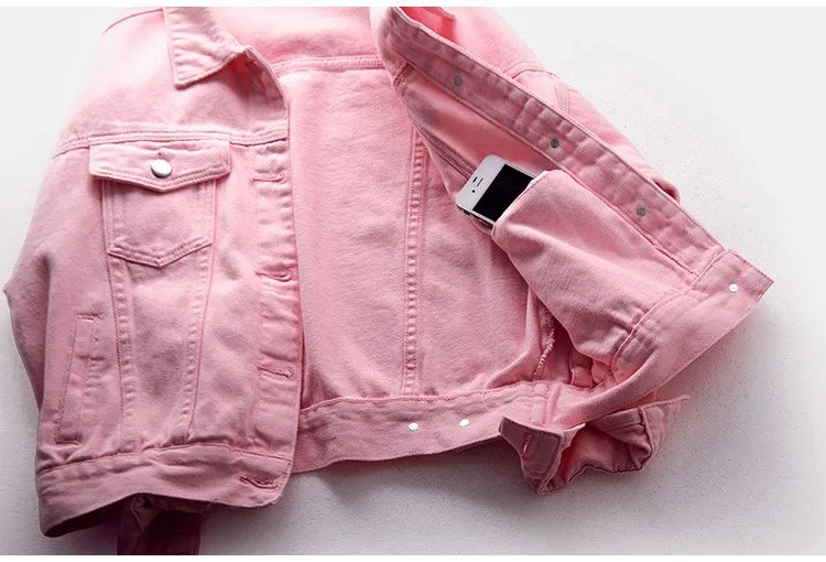 Veste en jean classique pour femmes Jeans 2023 vestes en jean boyfriend pour femmes manteau oversize ample veste femme violet blanc jaune femme