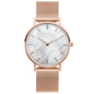 Montres pour femmes tendance de luxe à quartz en alliage pour femme, bracelet en maille métallique, montre simple pour femme, horloge féminine, montre femme