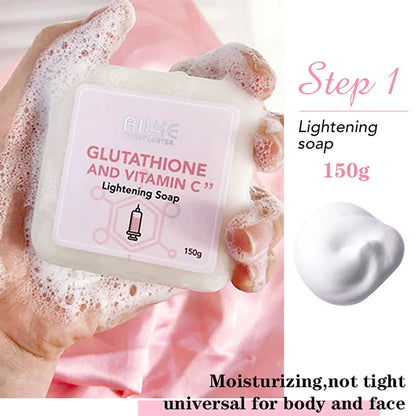 Crème de soin éclaircissante pour la peau AILKE, lotion éclaircissante, élimine les taches foncées avec glutathion, beurre de karité, crème corporelle hydratante