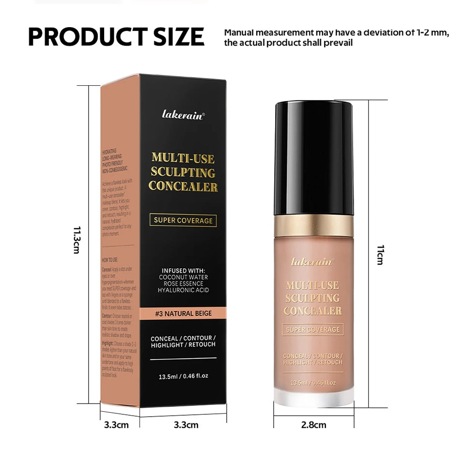 Fond de teint correcteur couvrance longue durée au fini mat, crème multi-usage sans huile pour illuminer et retoucher, produits de maquillage pour le visage pour femmes