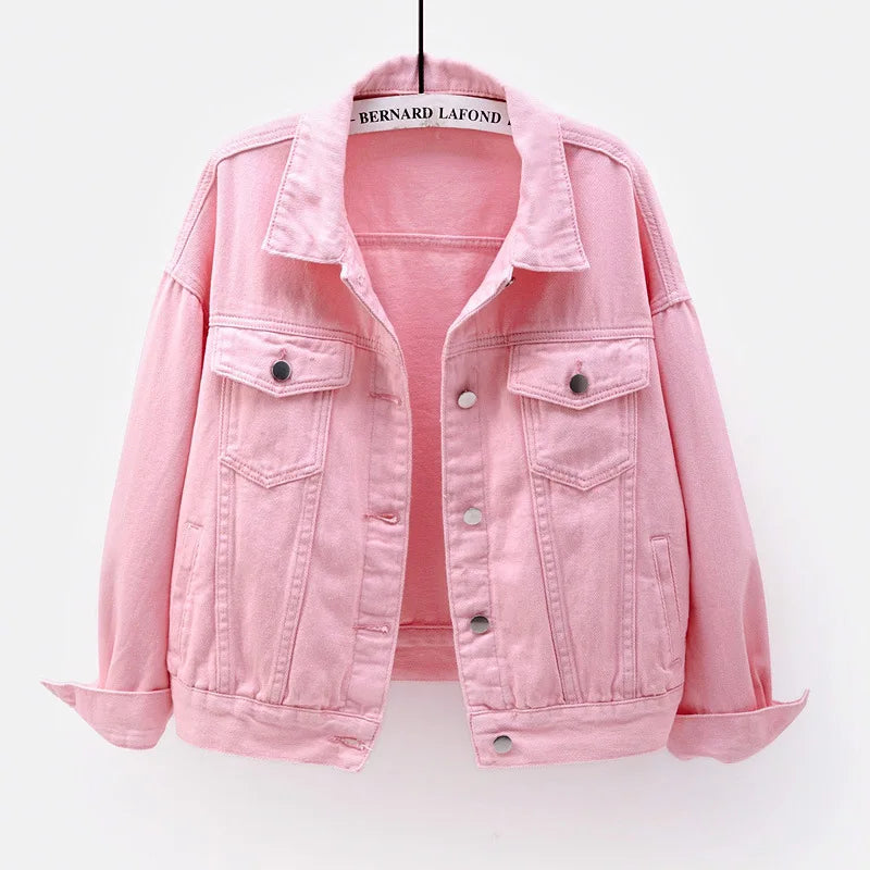 Veste en jean classique pour femmes Jeans 2023 vestes en jean boyfriend pour femmes manteau oversize ample veste femme violet blanc jaune femme