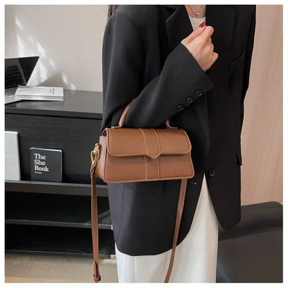 Sac à bandoulière en cuir PU pour femmes, sac à main, sac bandoulière tendance, sac vintage porté sous le bras, cartable carré