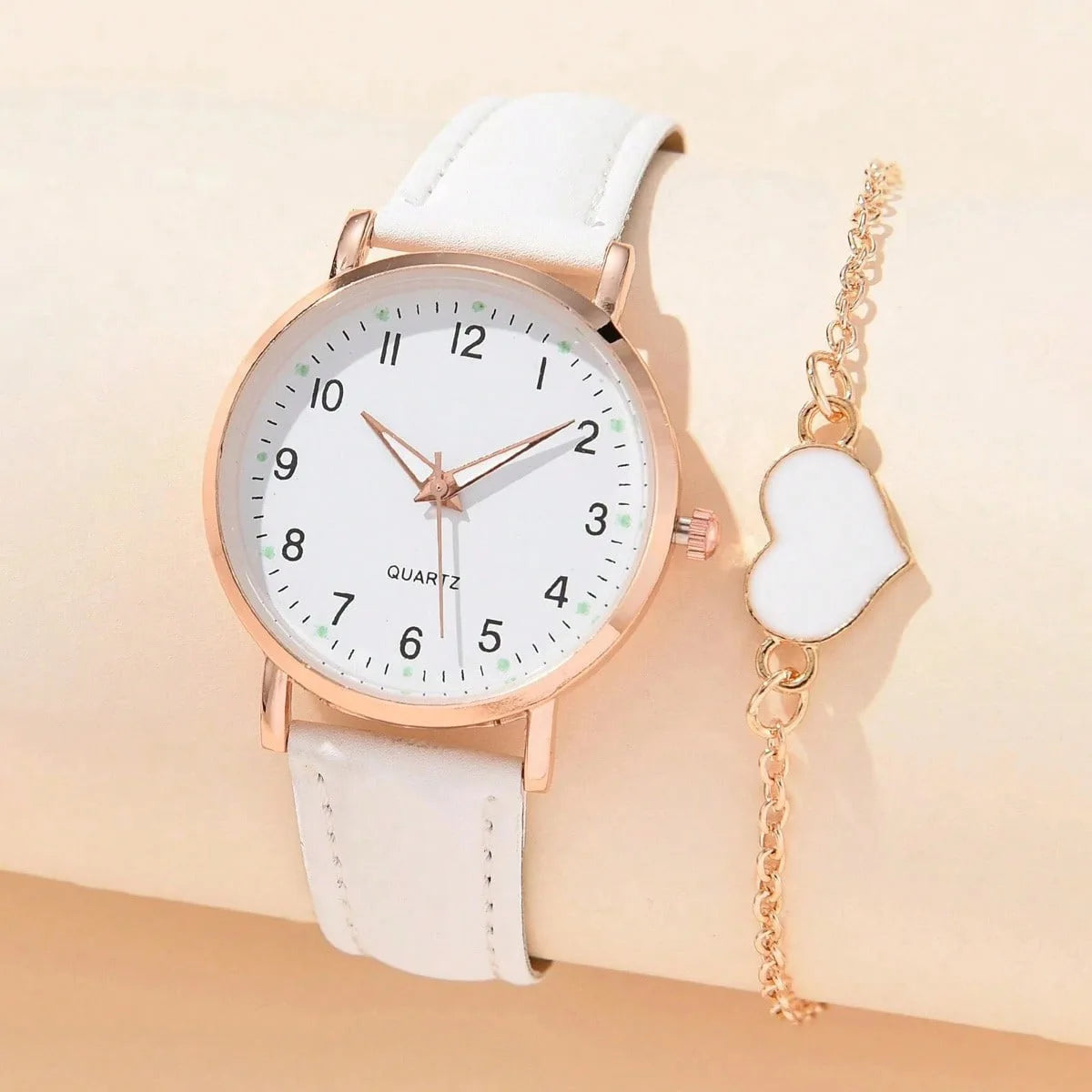 Montre femme mode décontractée avec bracelet, ensemble de montres, bracelet en cuir, cadran rond simple, montre-bracelet à quartz pour femme, montre habillée, horloge, montre femme