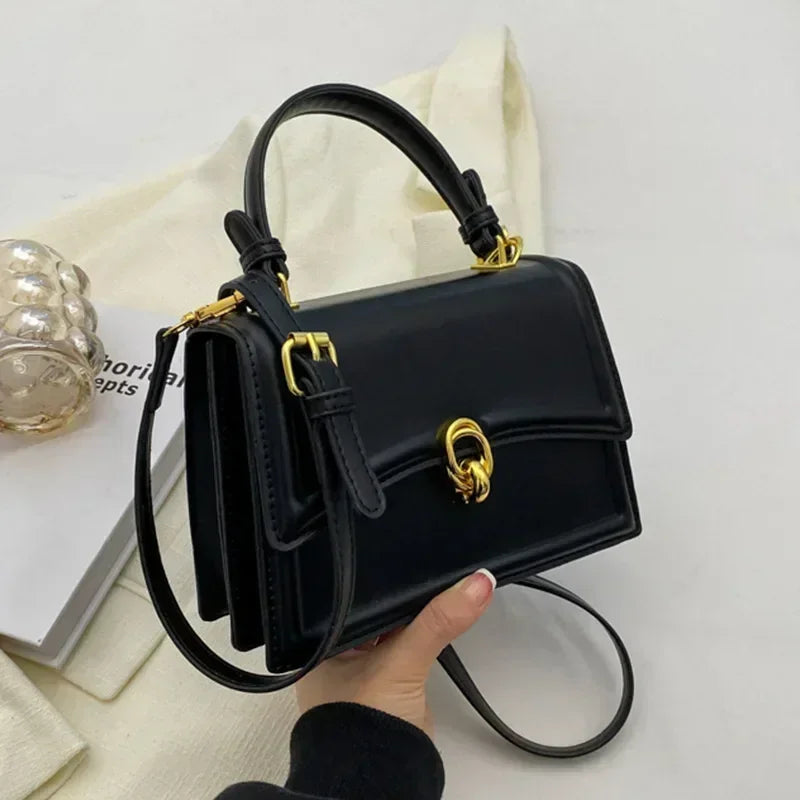 Sac à bandoulière en cuir PU pour femmes, sac à main, sac bandoulière tendance, sac vintage porté sous le bras, cartable carré