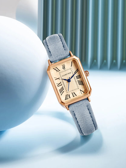 Montre-bracelet décontractée rétro à affichage numérique, cadran carré, bracelet en cuir, montre à quartz tendance pour femme, idée cadeau